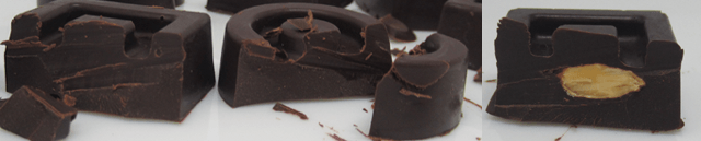 チョコレートの切断面