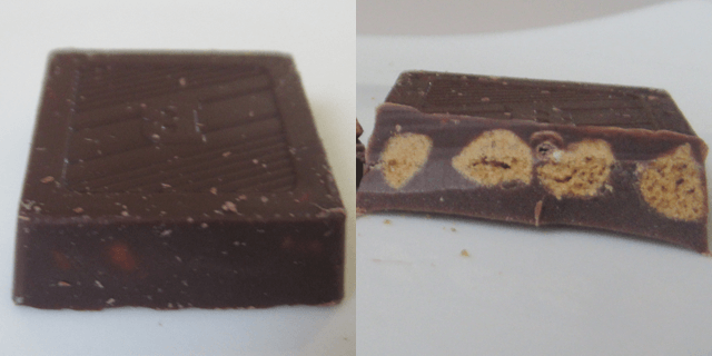 「サクつぶビット チョコ」の表面