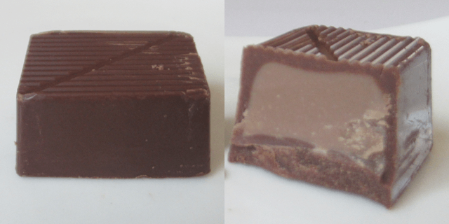 生クリームチョコの切断面